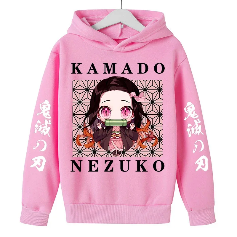 2022 New Demon Slayer Demon Slayer Charming Hoodie For Kids 4-14 Years Old Baby Clothes Anime Yaiba Long Sleeve Sweatshirt Fit