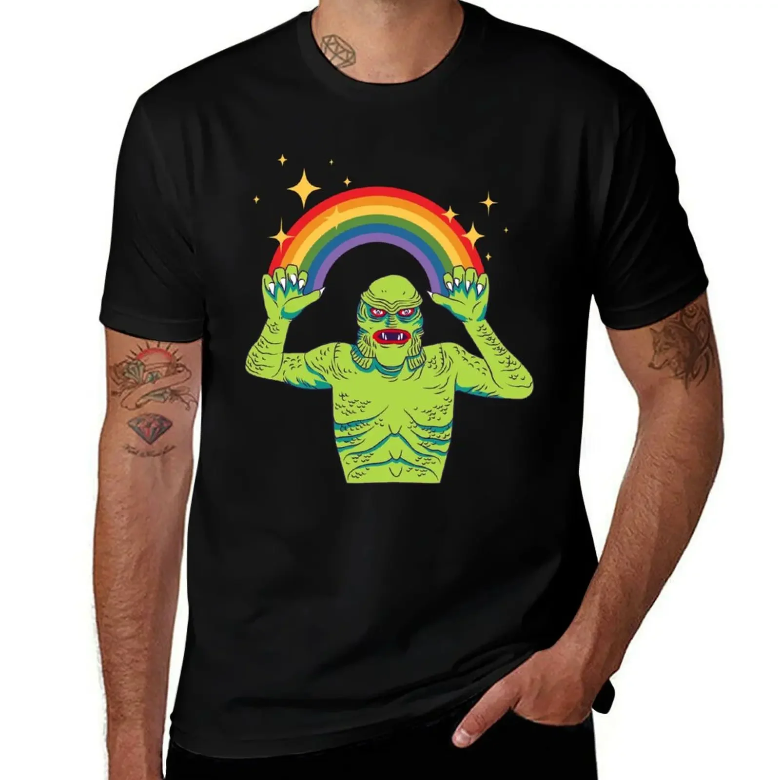 

Creature from the Rainbow Lagoon T-Shirt quick-drying plus sizes mens t shirt