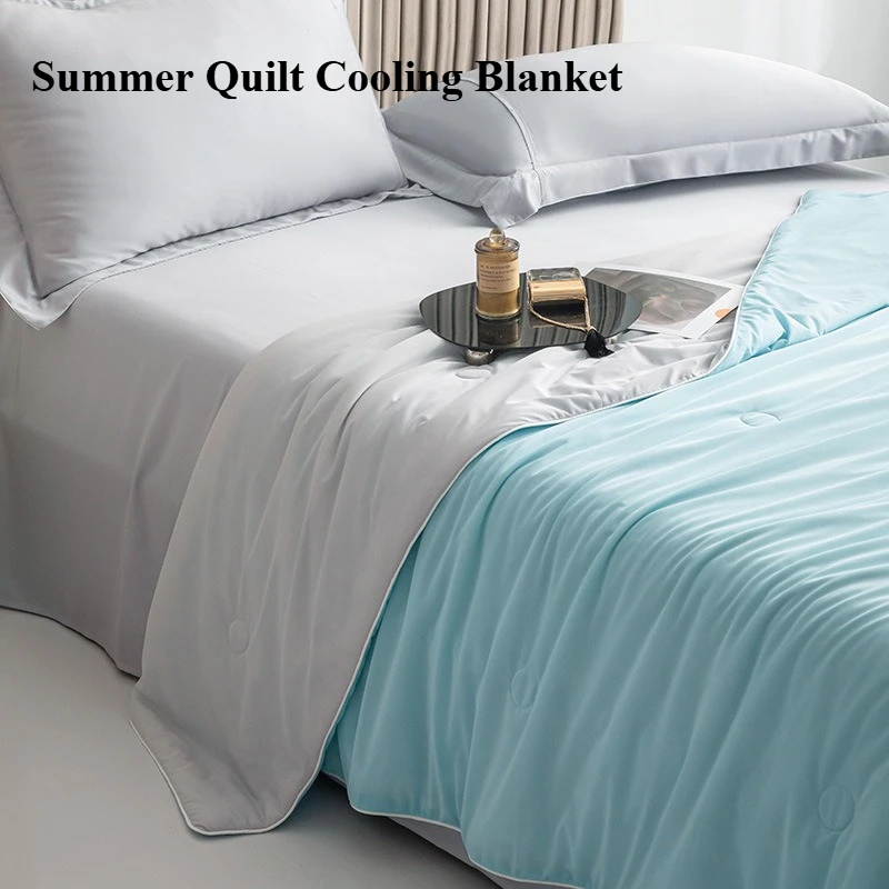 

Cooling Blanket for Bed Silky Air Condition Comforter Lightweight Cooled Summer Quilt with Double Side Cold & Cooling Fabric