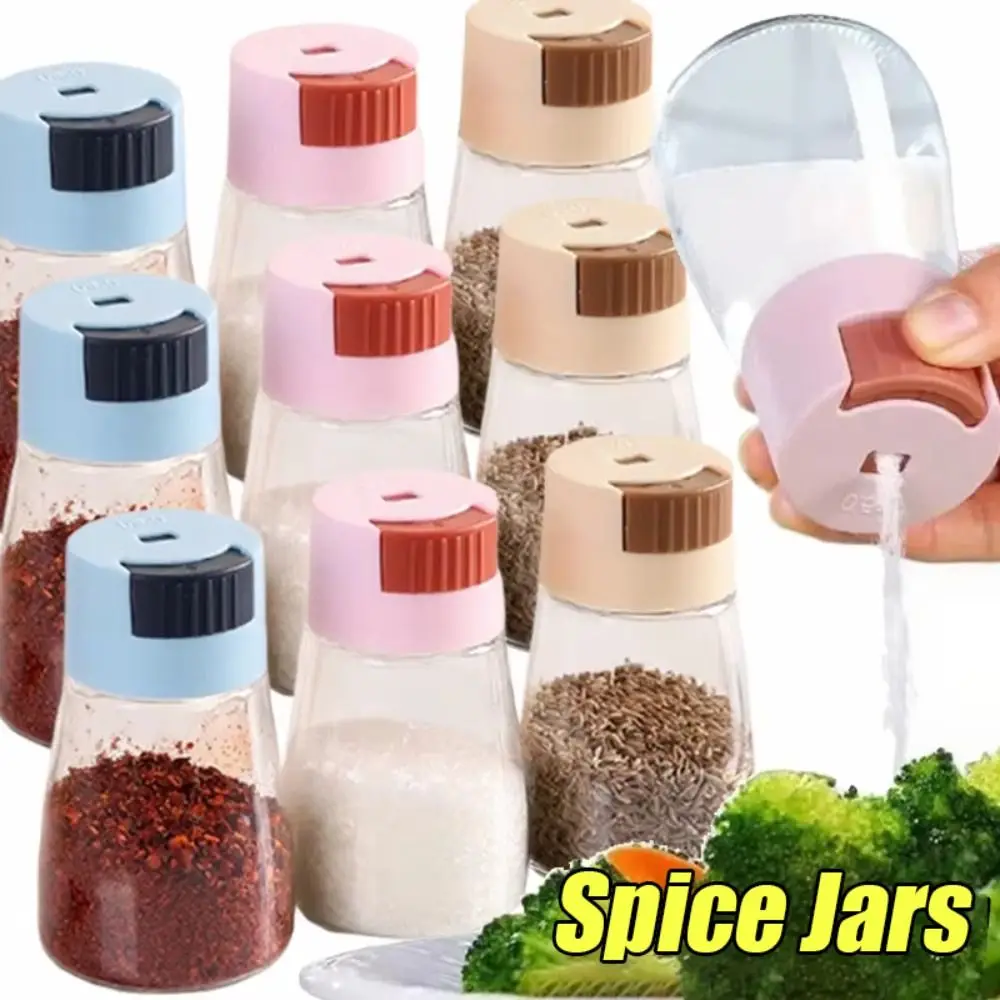 Portable Quantitative Seasoning Bottle Transparent Dustproof Spice Jars Press-type Picnic BBQ Salt Container Kitchen Gadget