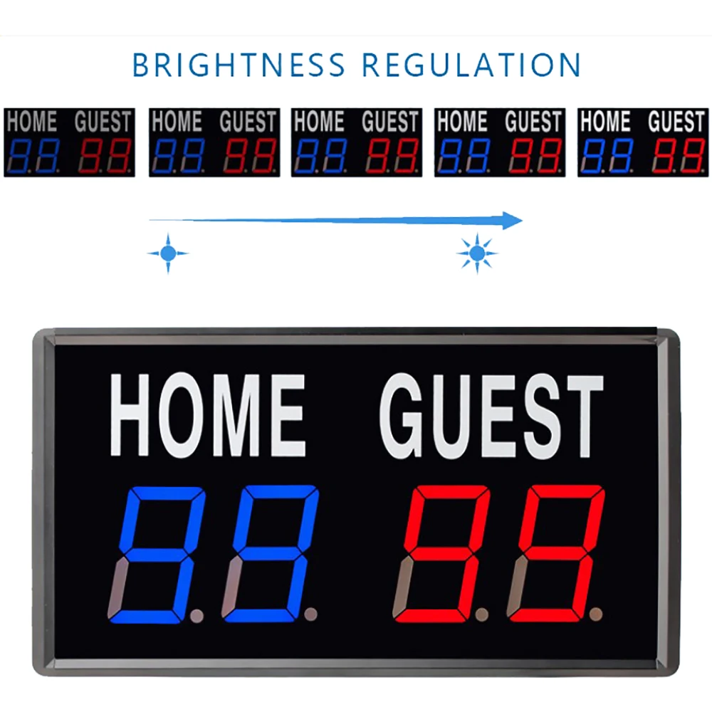LED 4 หลักอิเล็กทรอนิกส์ Score Keeper ป้ายบอกคะแนนพร้อมรีโมทคอนโทรลสําหรับบาสเกตบอลปิงปอง Match Supplies