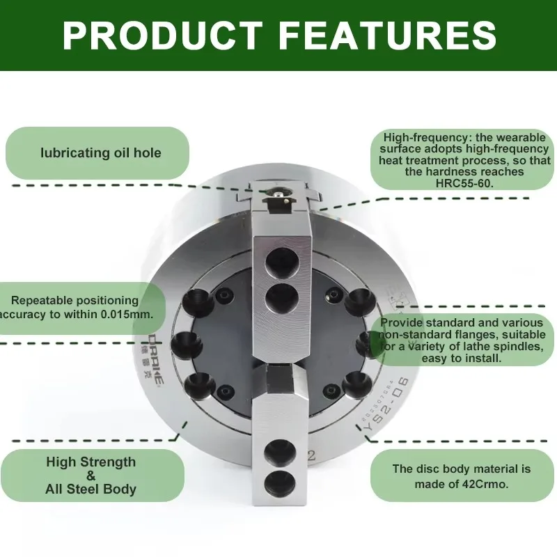 CNC Machine Tools Accessories A2-5 Hydraulic Chuck 2 Jaw Solid Precision Collet Tool Holder Power