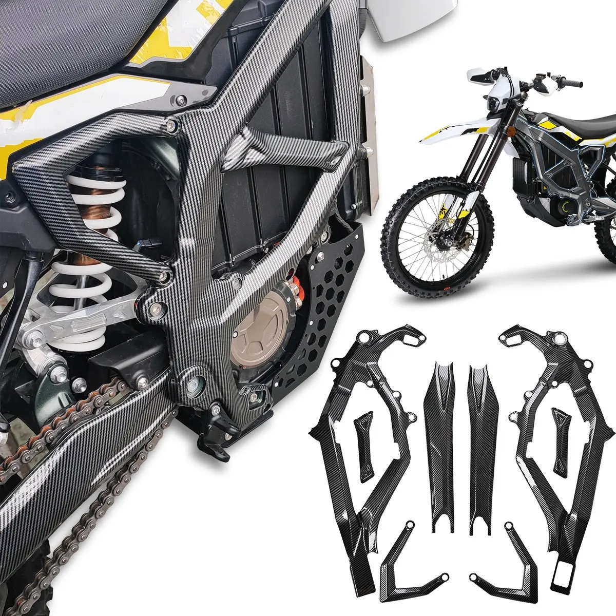 

Мотоциклетная рама, обтекатель, комплект кузова, черная защитная декоративная крышка, наклейка из АБС-пластика для электрического велосипеда Sur-Ron Ultra Bee