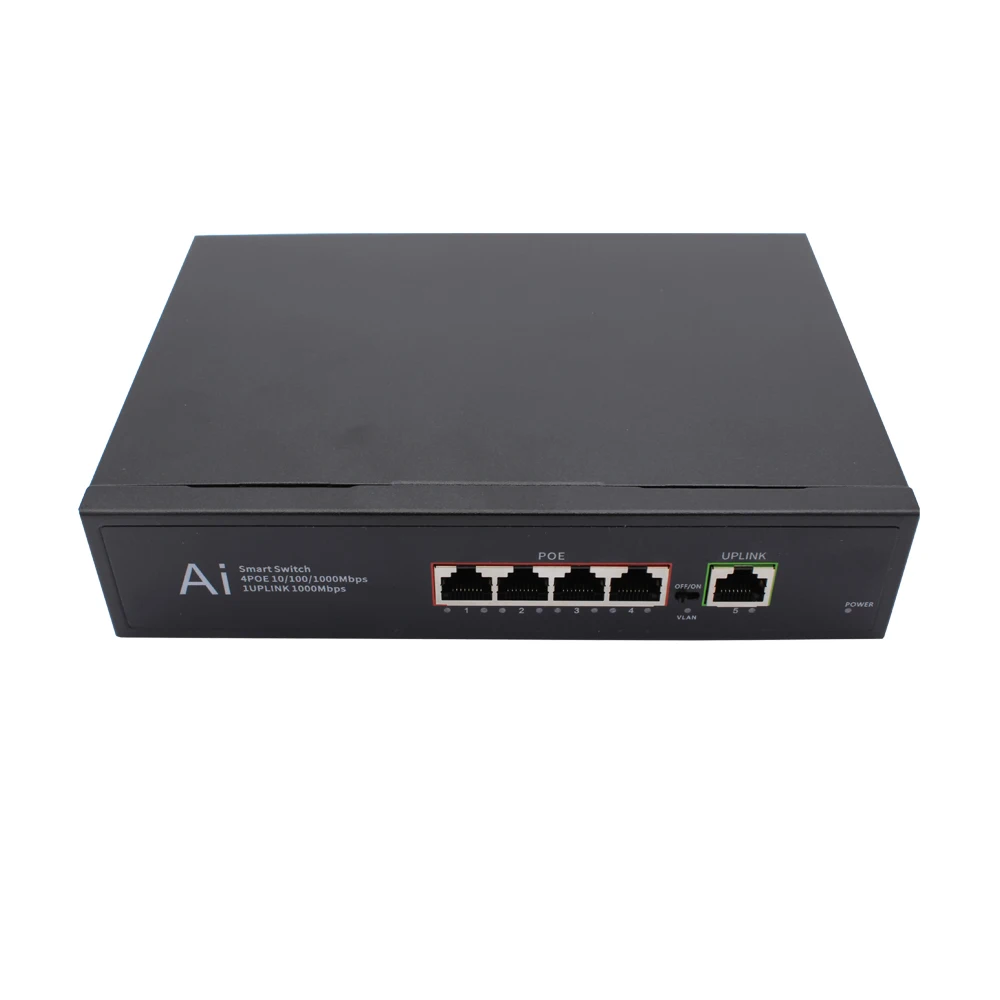 4*10/100/1000Mbps POE Port+ 1*1000M UTP 100m IEE802.3af/at Poe Switch 10G Network Switch IP Capacity 10/100/1000M PoE Switch