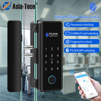 TTLOCK APP Fingerprint Lock Bluetooth Smart Glass Door Lock Biometric Electronic Control Door 13.56M RFID Remote Unlock No-Drill