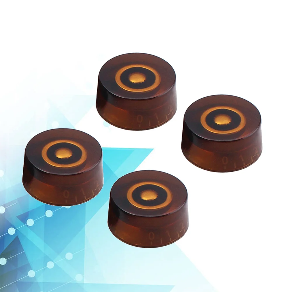 

4 pcs Round Tea Color Guitar Knobs Replacement For Volume Tone Style Electric Guitar Parts Instrument