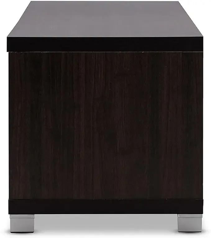 Beasley 5-Shelf Wood TV Stand, Dark Brown (118-6481-HiT)