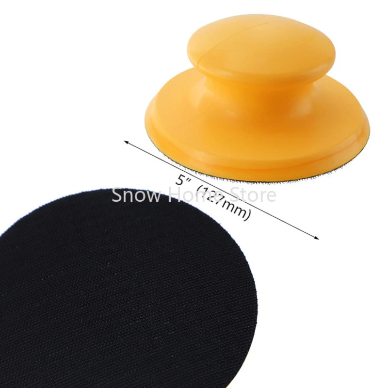 5-inch Hand-held Grinding Block, Wheel Rubber, Elastic Grinding Disc, Flocking Sandpaper, Sticky Disc, Hand-polished 1PC