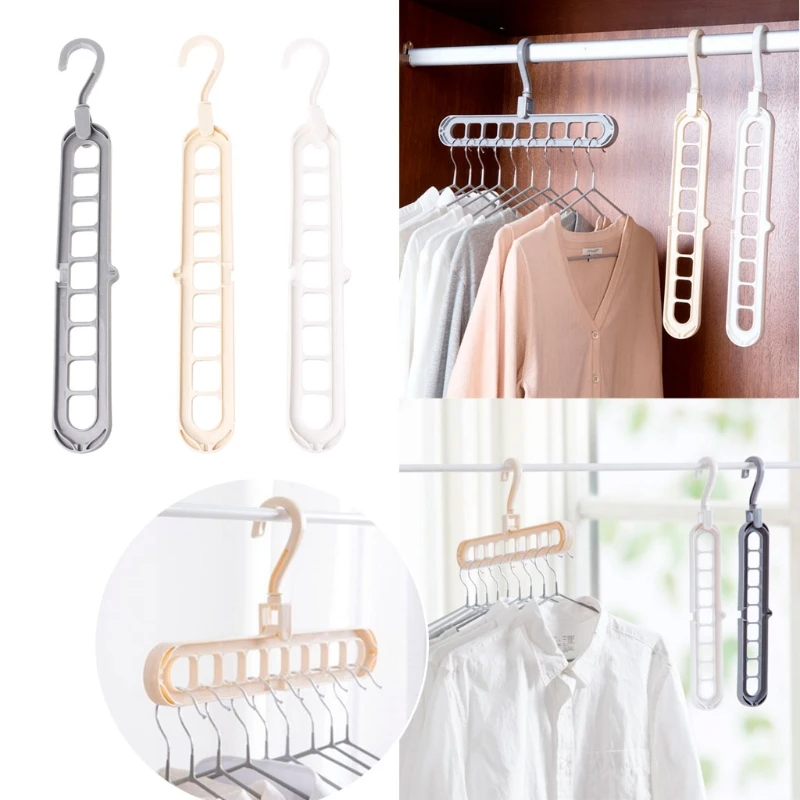 F92B 3D Space Saving Roting Hanger con gabinete gancho Organizador 360 Rotación