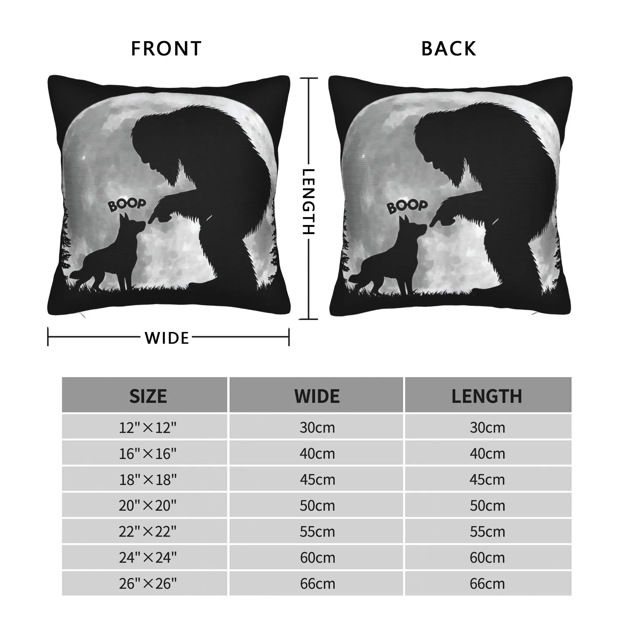 Fun Hand Boop Nose Bigfoot Sasquatch German Shepherd Moon Pillow Cover  Morden Pillow Case Bed Living Room Soft Pillowcases Gift