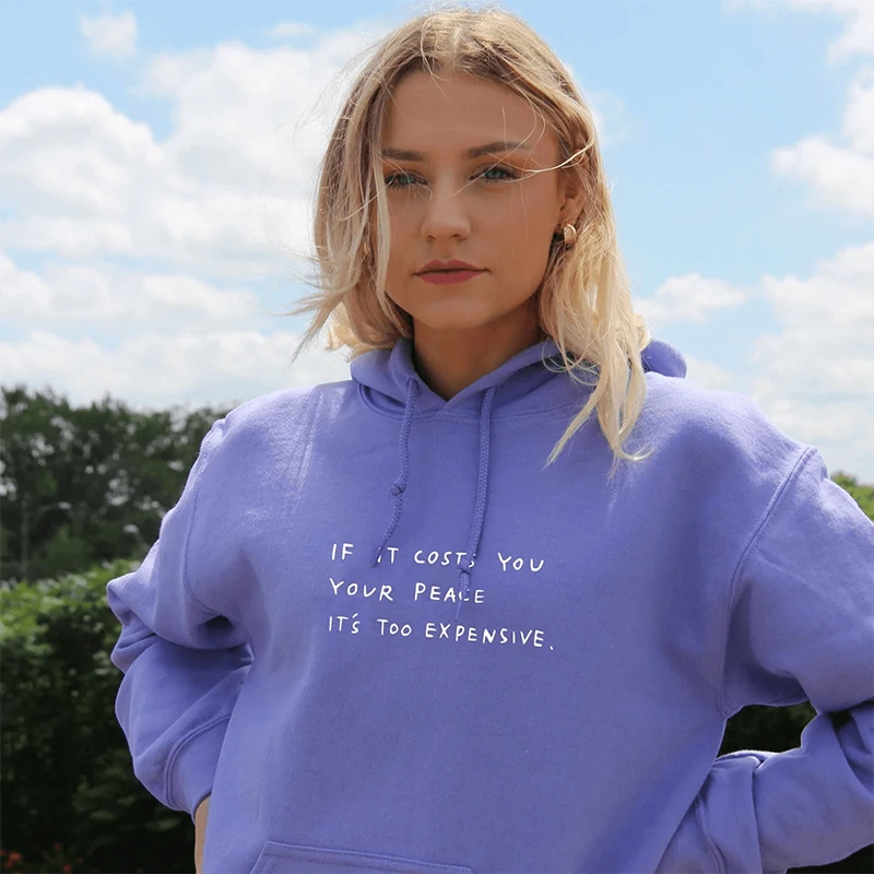 

Happens Hoodie Women Hoody Sweatshirts Pullovers Quote Unisex Pure Aesthetic Cotton Top Jumper Hoodies