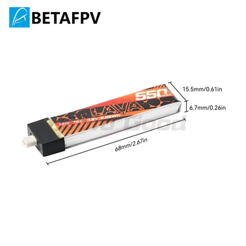 BETAFPV RC Battery LAVA 1S 550mAh 75C Battery BT2.0 BETAFPV FPV Kit Racing Drone Original FPV Lipo BT2.0 Connector