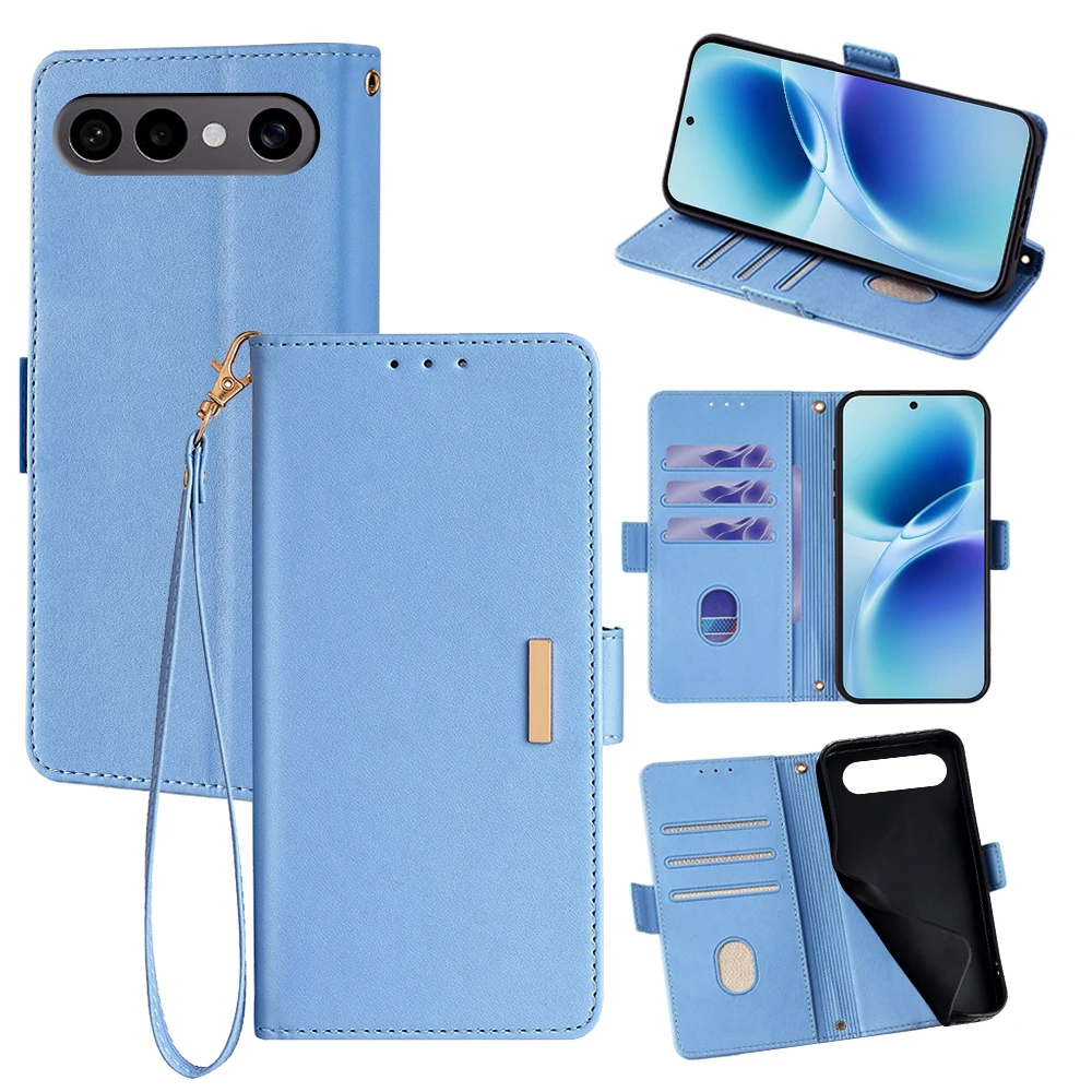 Vivo X200 - Étui portefeuille à rabat en cuir