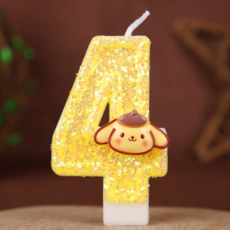 لطيف Onpompurin شمعة عدد 0-9 كعكة عيد ميلاد الديكور حفلة عيد ميلاد الطفل دش الشموع المشهد الديكور الهدايا