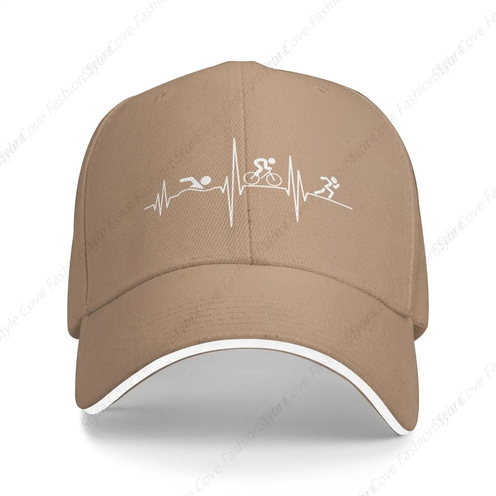 High Quality Triathlon Heartbeat Hat Printing Sandwich Cap Peaked Caps Fashionable Adjustable Men Women Outdoor Sport Sun Visor