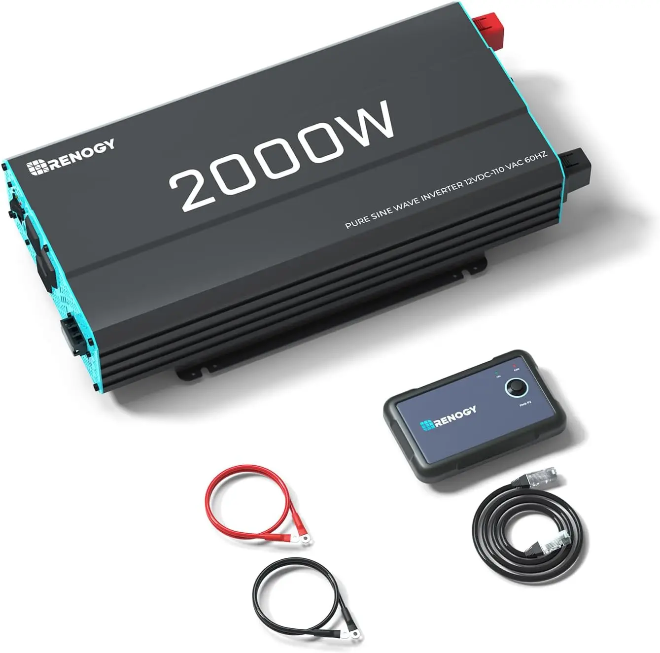 

Renogy 2000W Pure Sine Wave Inverter 12V DC to 120V AC Converter for Home, RV, Truck, Off-Grid Solar Power Inverter 12V to 110V