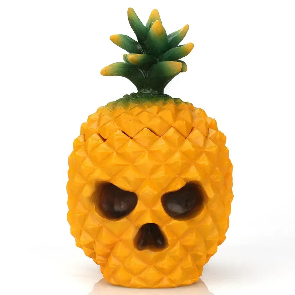 Resin Skull Pineapple Storage Figurines Modern Fruit Box Halloween Decoration Interior Home Decor Desk Decoration