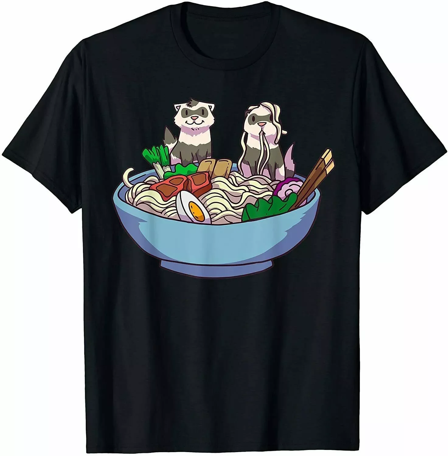 Unisex Gift T-Shirt Ferret Ramen Noodles Unisex T-Shirt Size S-5XL