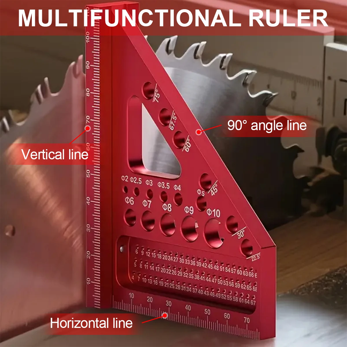 1Pc Woodworking Multi Angle Square Protractor Plastic Angler Scriber Woodworking Square or W/ Dowel Pins Miter Triangular Ruler