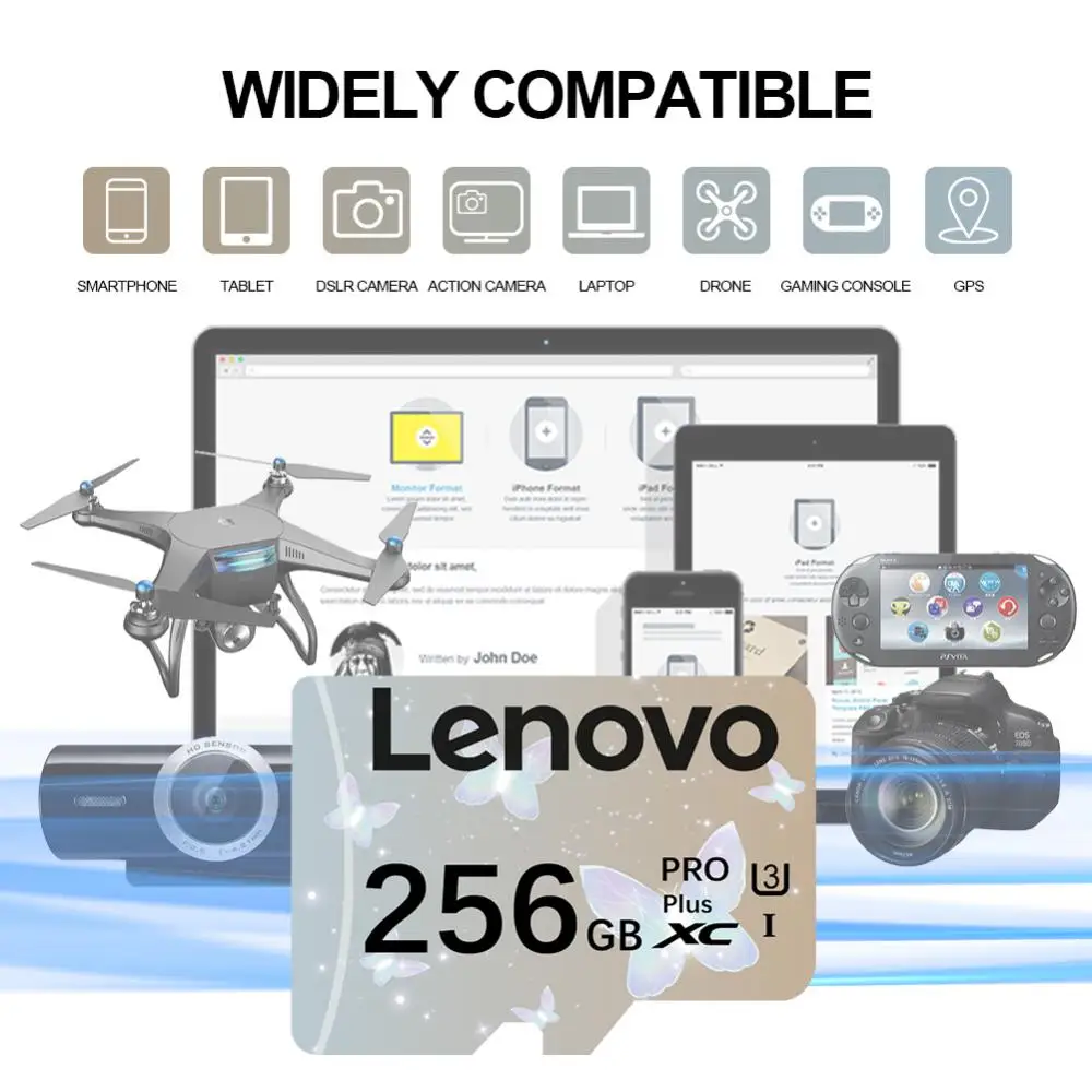 Lenovo-Carte mémoire haute vitesse pour téléphone, 2 To, 1 To, classe 10, U3, A2, carte Flash, 128 Go, 256 Go, 512 Go, Micro TF, carte SD