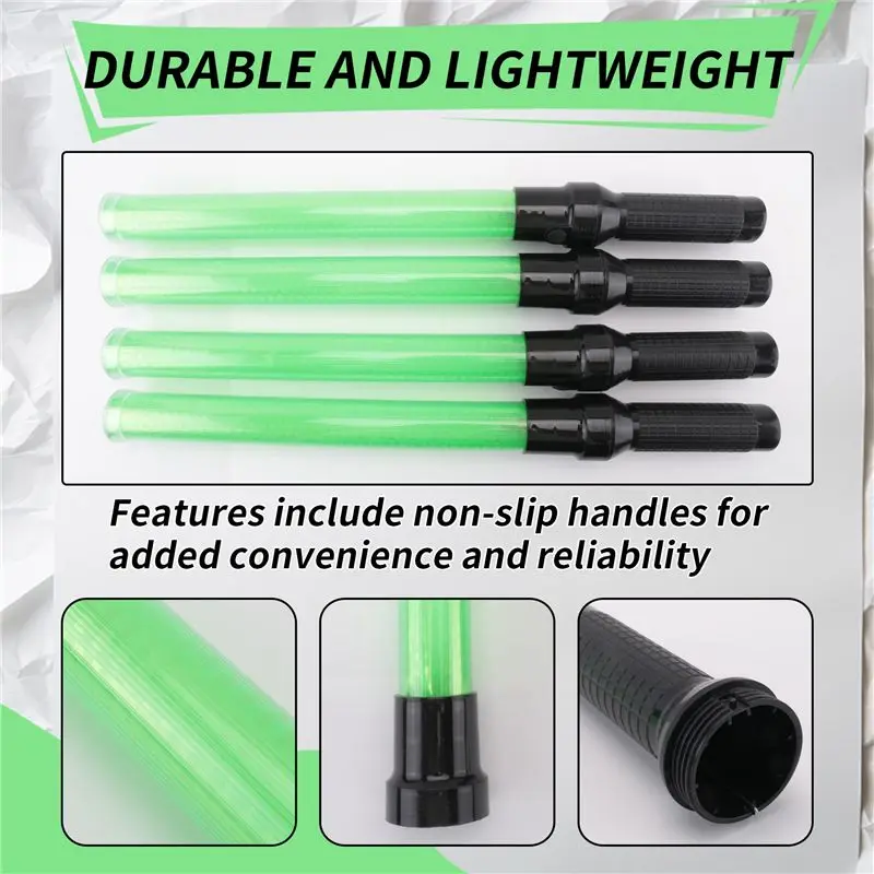 A11I 4Pack Traffic Wand 54Cm Led Traffic Control Wand Safety Light Wand With 2Flashing Modes Air Marshaling Signal Wand
