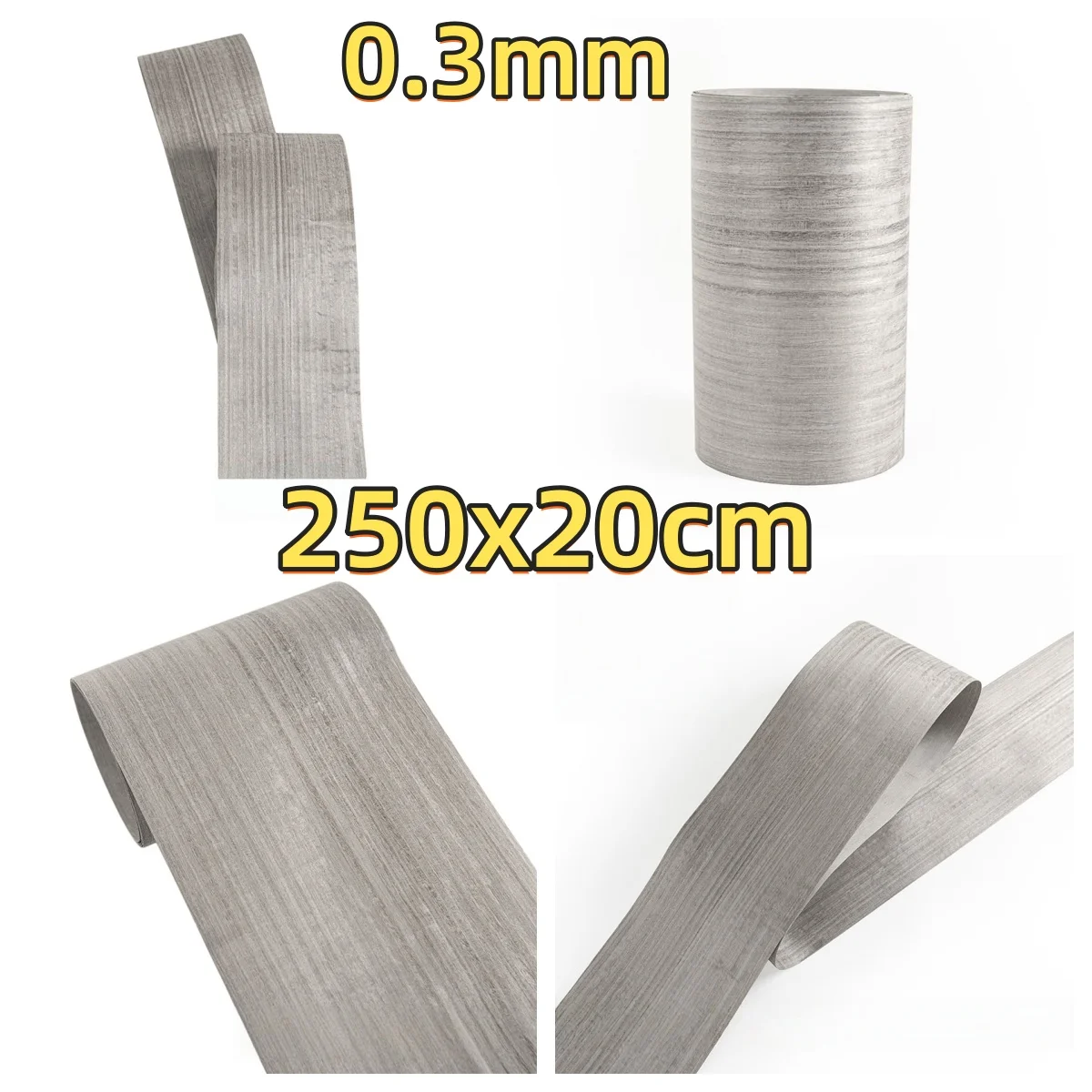 Natural Gray Eucalyptus Veneer, 0.3mm Thick, Size 250x20cm, Suitable For Model Making And Marquetry.(Backing Non-woven Fabric)