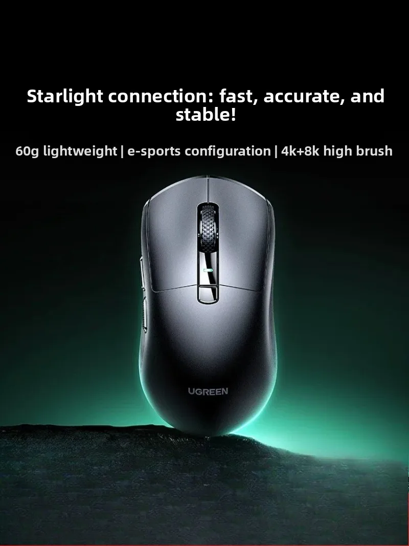 UGREEN G908 Wireless Mouse Tri Mode PAW3395 8K Symmetric Ergonomic Design Lightweight and Low Latency Gaming Mouse