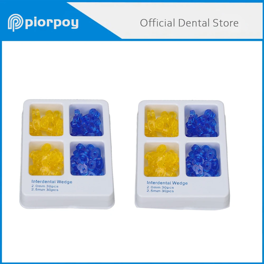 

PIORPOY 60Pcs/ Box Dental Heat Resistant Gap Wedge Dental Elastic Rubber Fixed Wedge-shaped Matrix Dam Composite Dental Products