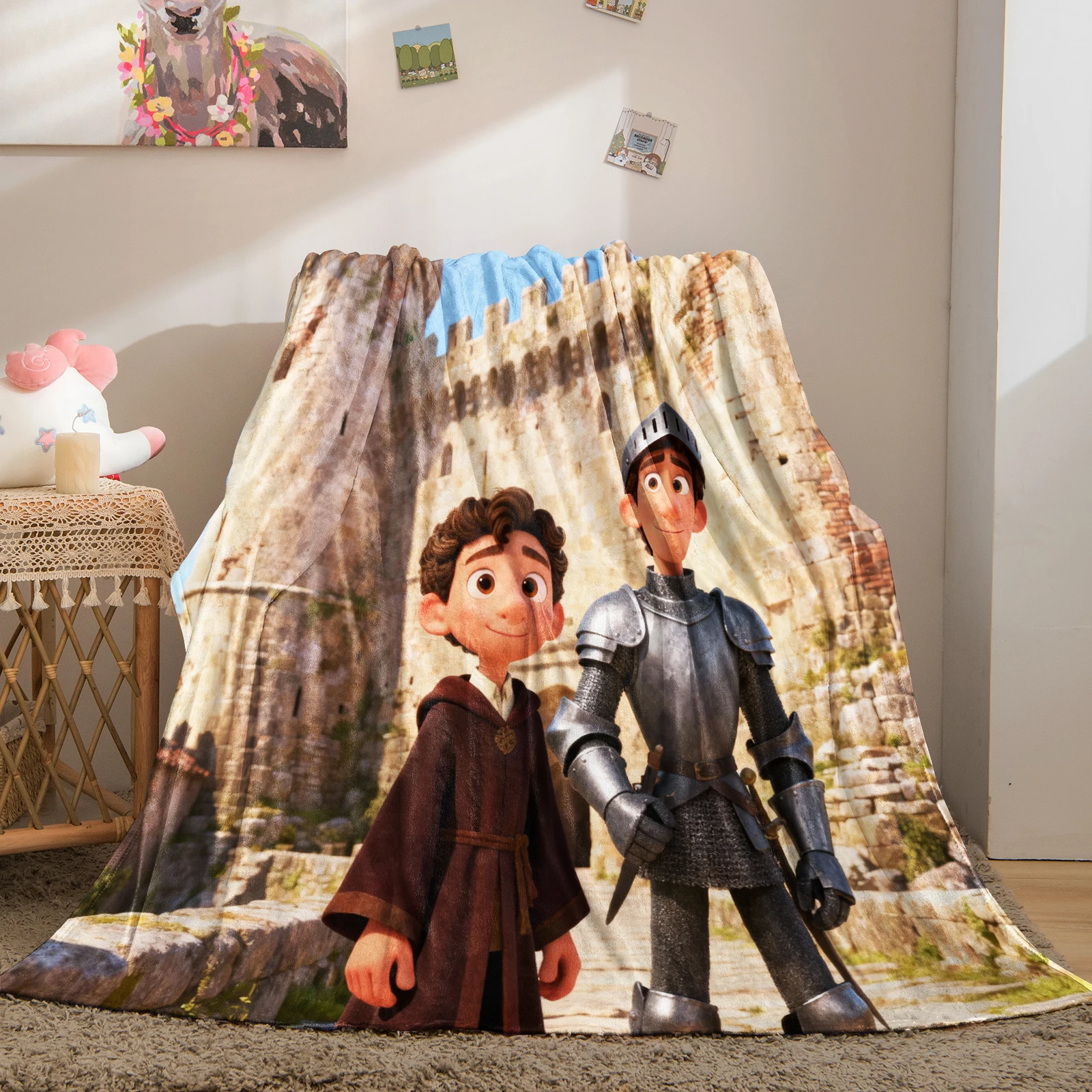 Cartoon Luca Printed Blanket Flannel Warm Blanket Throw Home Office Soft Blankets Home Sofa Decor Camping Kids Boy Girl Gift