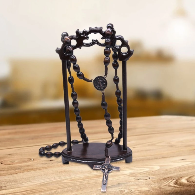 Wooden Beads for Cross Pendant Necklace For Women Beads Cord Rosary Necklac