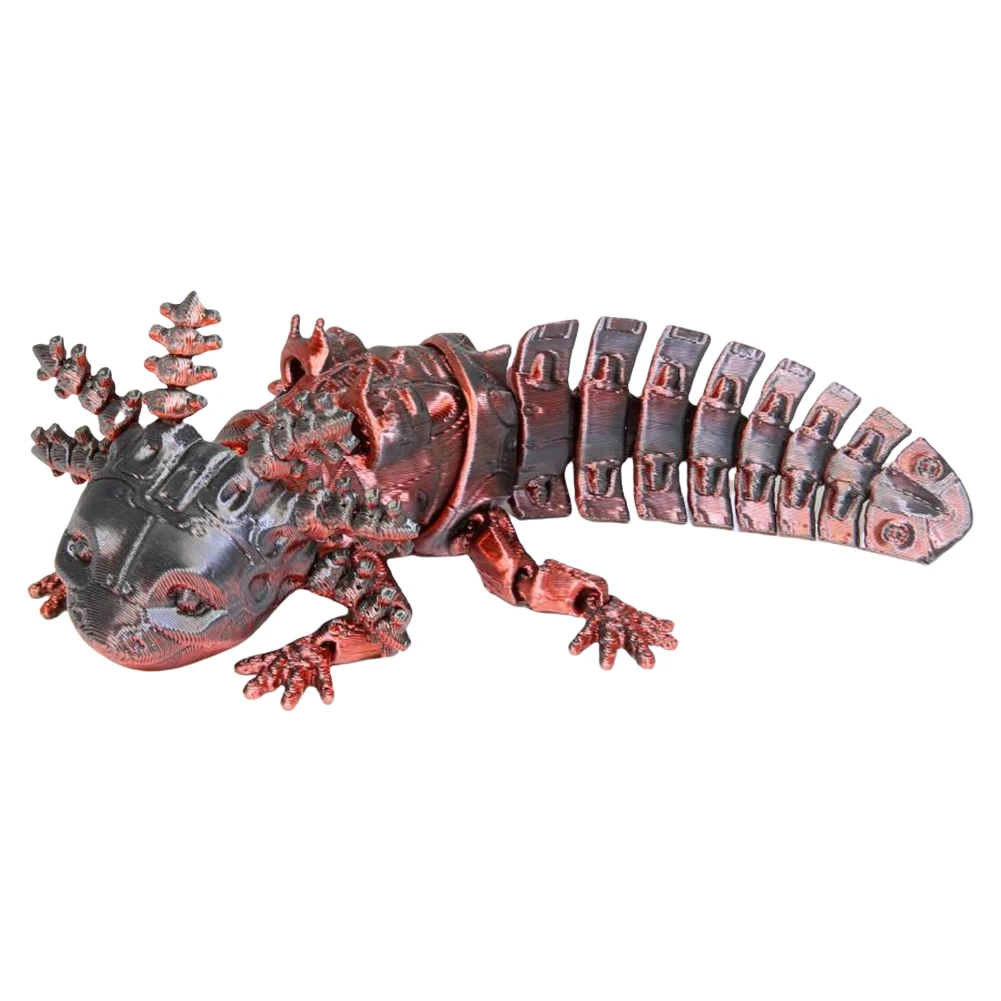 Estatueta mecânica articulada axolotl colecionável axolotl articulada 3d impresso animal para alívio do estresse decoração de casa
