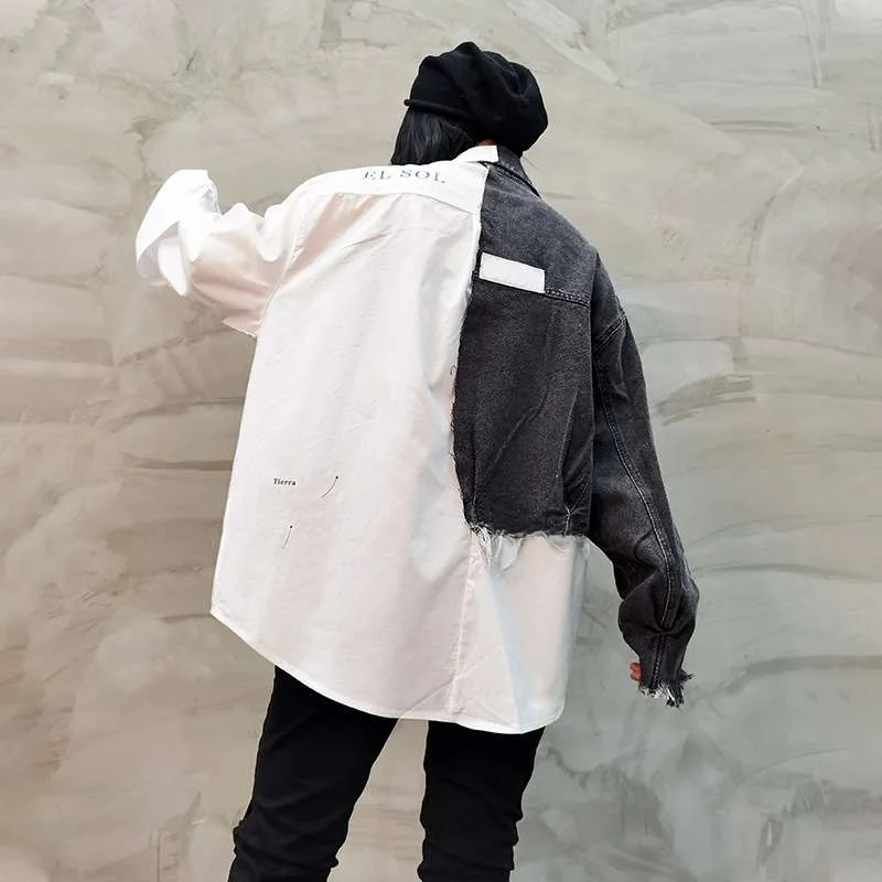 

Loose Longsved White irt for Women Autumn Design Faion Square Collar Long Sve Cotton Mid-Length Ladies Premium irt