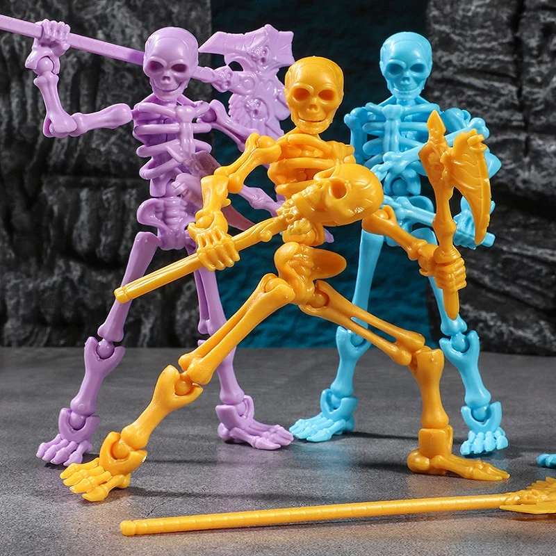 1/2/5pcs 3D Skeleton Model Assembly Toy Multi Joint Skeleton Puppet Decoration Action Doll Gift Anime