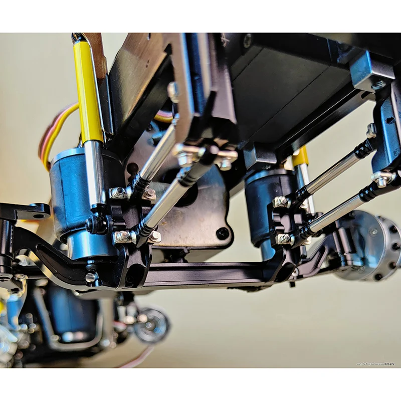 Sistema de suspensión neumática de simulación, juego de varillas de acoplamiento centrales para camión volquete Tamiya RC 1/14 Scania 770S MAN Volvo modelo de coche