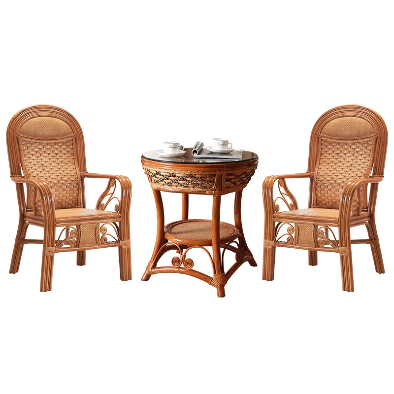 

Balcony coffee table three-piece table and chair combination household single leisure backrest chair