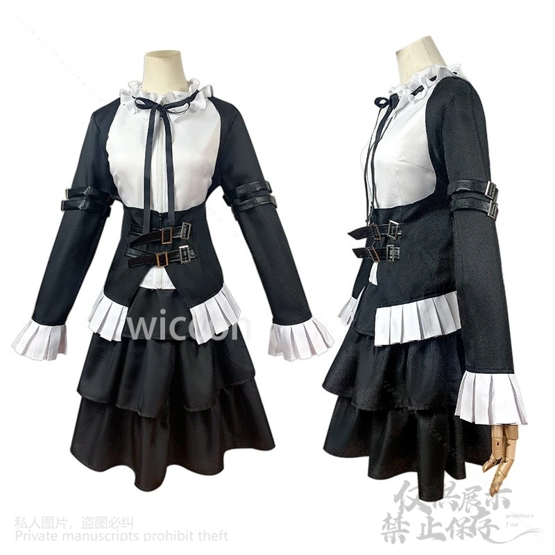 Disfraz de Hada de Anime Erza Scarlet, uniforme de sirvienta, vestido de Lolita, pelucas largas rojas, traje de Navidad para mujer y niña