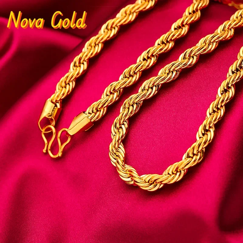 

Мужское ожерелье NovaGlod из чистого золота 24K (AU999) с головой дракона и витой цепью — прочное, объемное, 3D-дизайн, не деформируется.