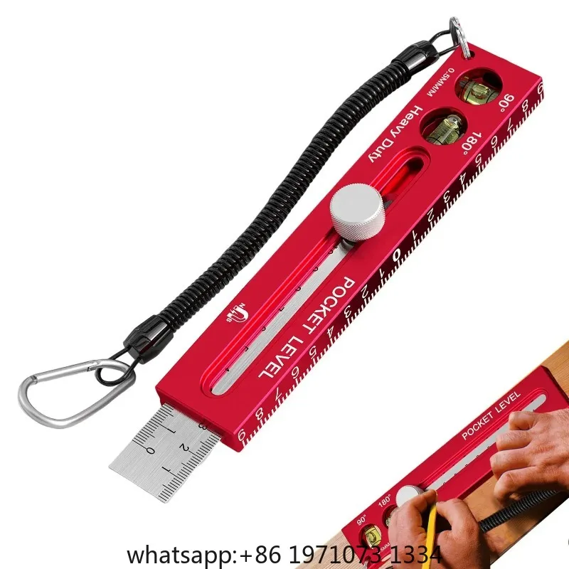 1PC Woodworking Tools Ruler Precision Pocket Ruler Slide Ruler Inch/Metric T-Track Metal Slide Stops Aluminum Precision Rulerler