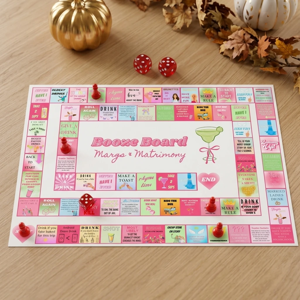 Adult Party Game Set 1 Paper Game Sheet 2 Dice 5 Pawns Women Funny Interactive Activity Bachelorette Bridal Shower