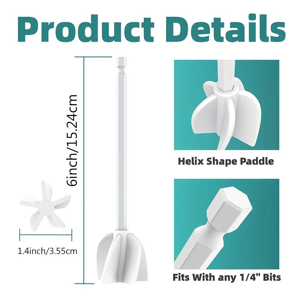 1PC Reusable Epoxy Resin Mixer Set – Heavy-Duty Stirring Paddles for Resin, Paint, Glue & Crafts, Non-Stick, Easy-Clean Design