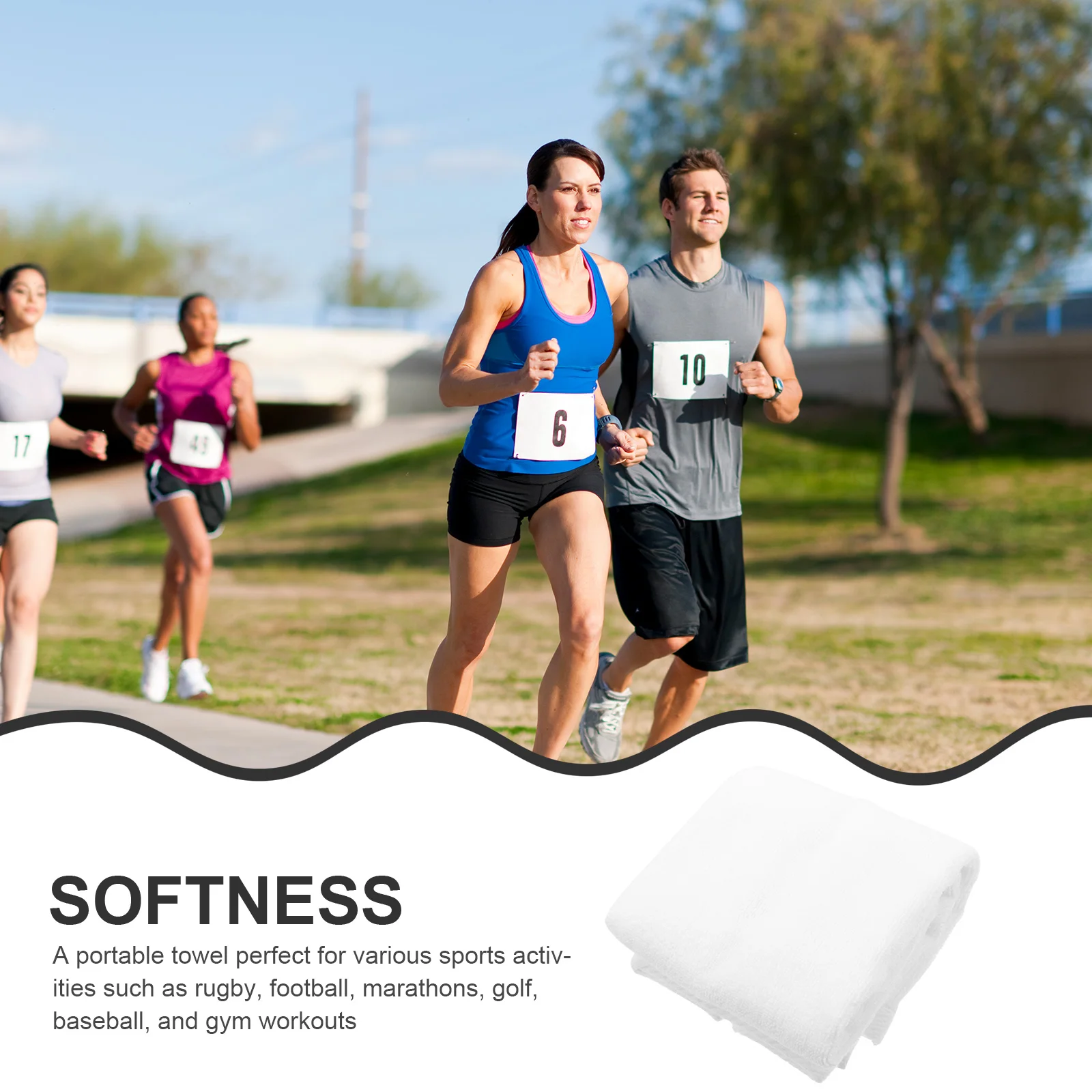 

2pcs Sports Sweat Towel Quick Dry Cotton Gym Towels for Workout Travel White Football Hand Towels Hook Accessories