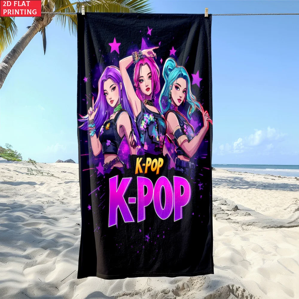 1PC  K-Pop Trio Beach Towel Soft Ultra-Absorbent Microfiber Lightweight for Beach, Party, Travel & Camping
