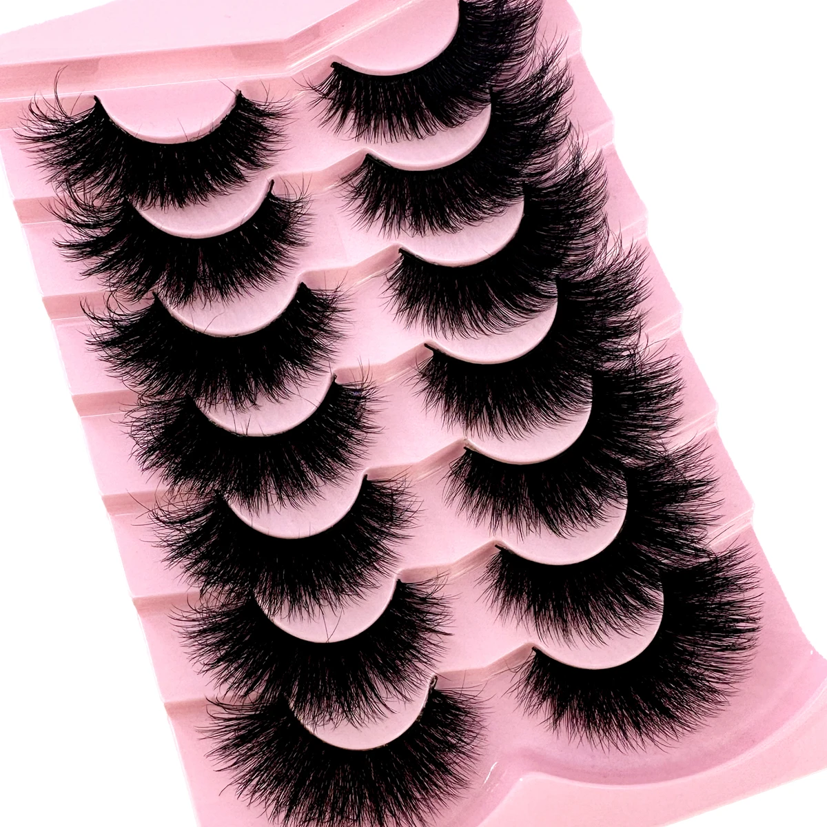 7 paires de cils 3D vison cils moelleux dramatique épais croix haut Volume doux vaporeux faux cils cils Extension de cils