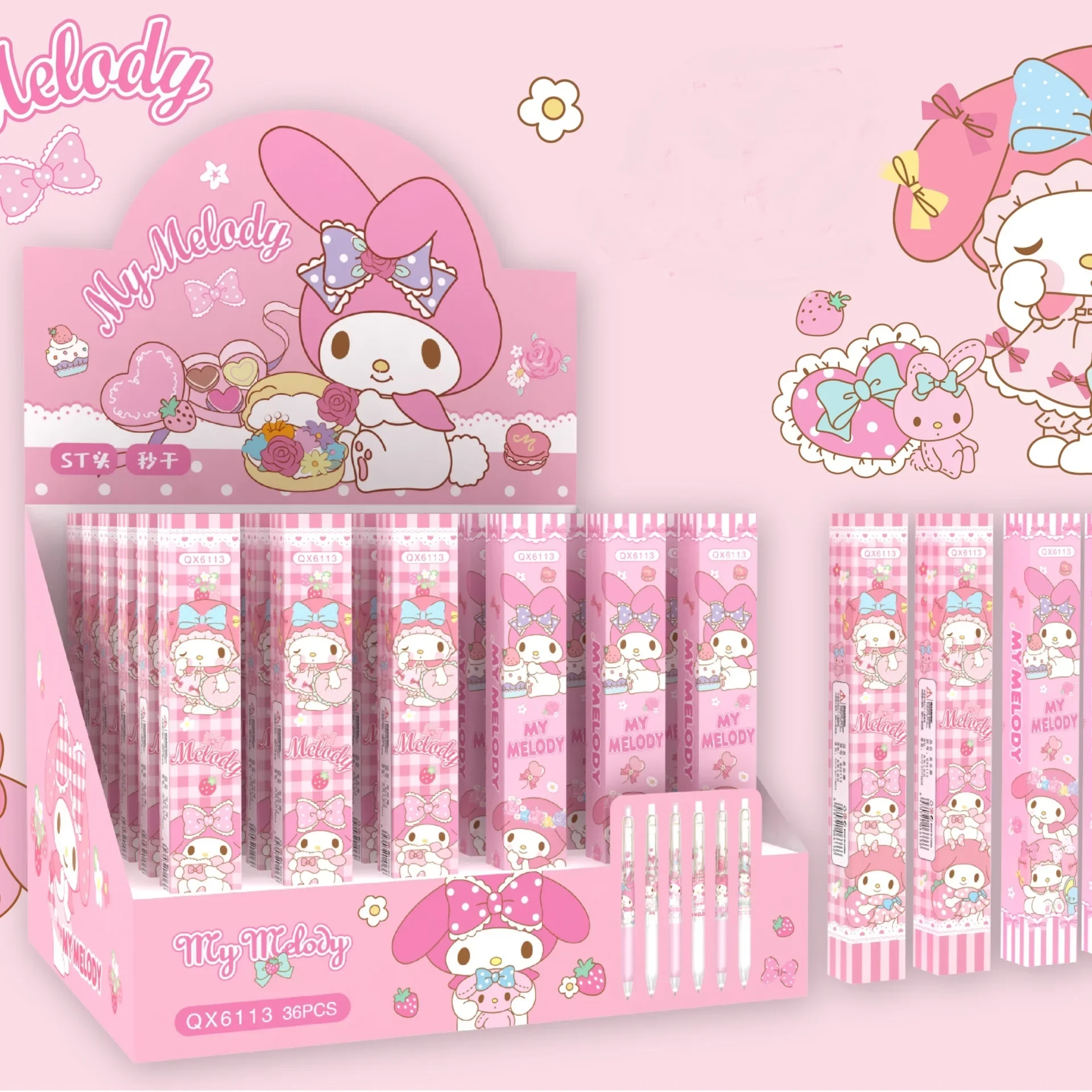 Sanrio mymelody Kuromi Cinnamoroll Kawaii 0.5mm Gel Pen Student Water Pen Cute School Supplies Stationery gift