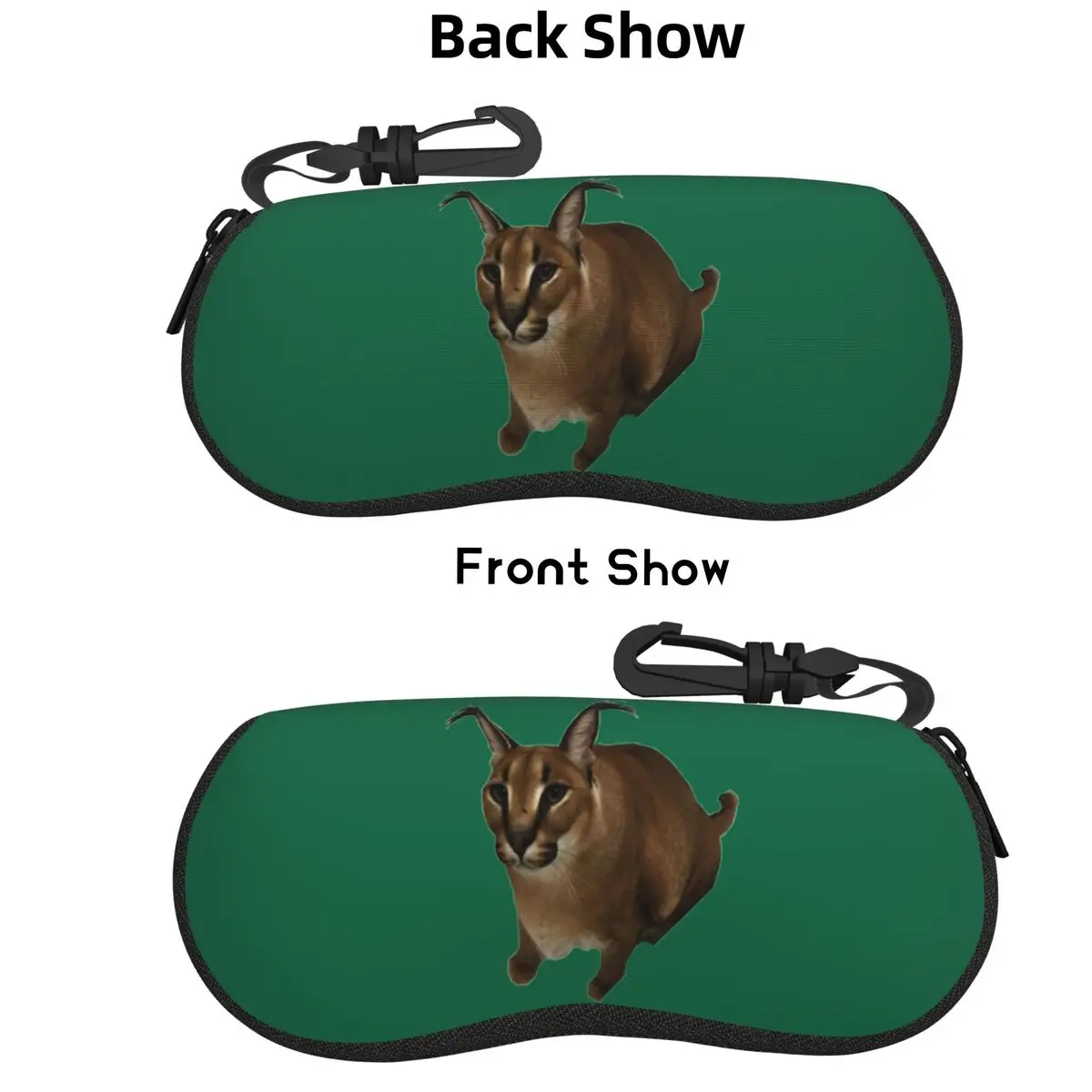 

Big Floppa Animal Cat Shell Glasses Case Portable Sunglasses Box Women Men Soft Eyeglasses Bag Pouch