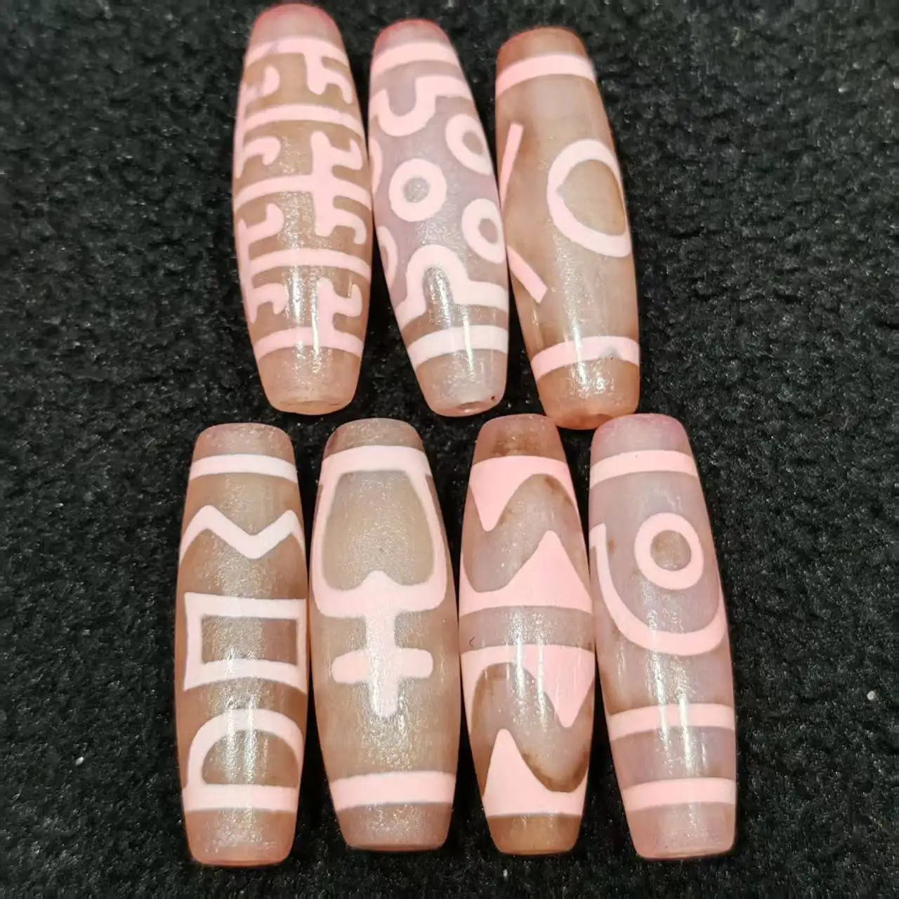 

100 шт. Специальное предложение: патина в тибетском стиле с состаренным розовым и белым агатом, ожерелье из бисера, кулон, аксессуар «сделай сам», Дзи