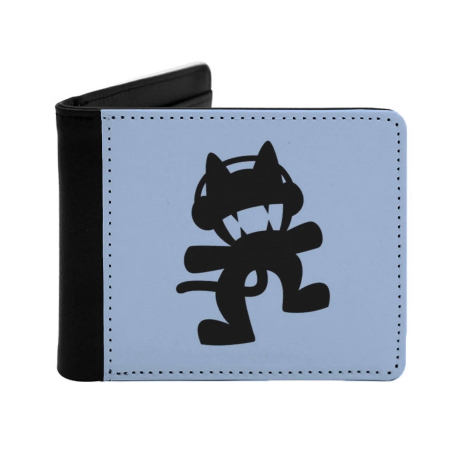 Monstercat شعار كلاسيكي تي شيرت الرجال النساء محفظة من جلد البولي يوريثان محفظة حامل بطاقة الائتمان محفظة قصيرة شعار Monstercat شخصية