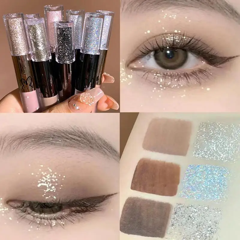 Matte Liquid Eyeshadow Pearlescent Double Head Liquid Eye Shadow Eye Makeup Women Beauty Makeup Cosmetic 3 pz/set