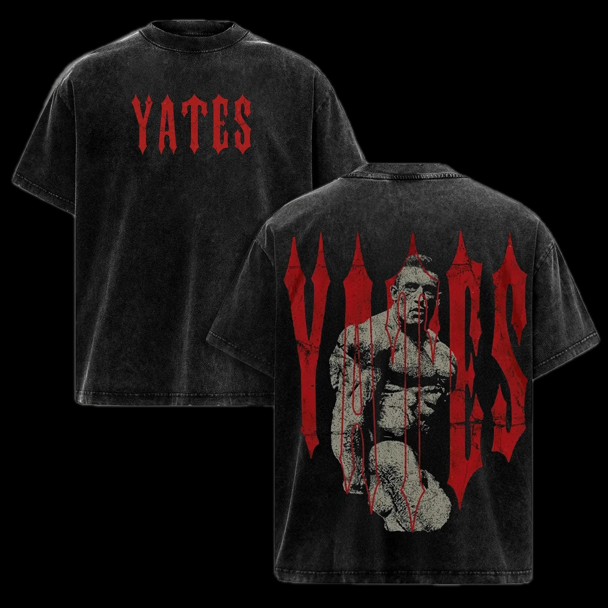 Shadow Training Washed T-Shirt, Vintage Gym Oversized Tee, Bodybuilding Pump Cover Shirt – Detail 3