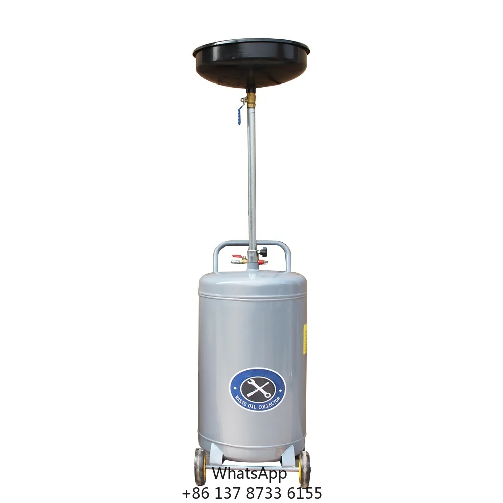 

High Sale 18Gallon Adjustable Height Extended Garage Equipment Air Operated Pneumatic Engine Oil Drain Receiver Container